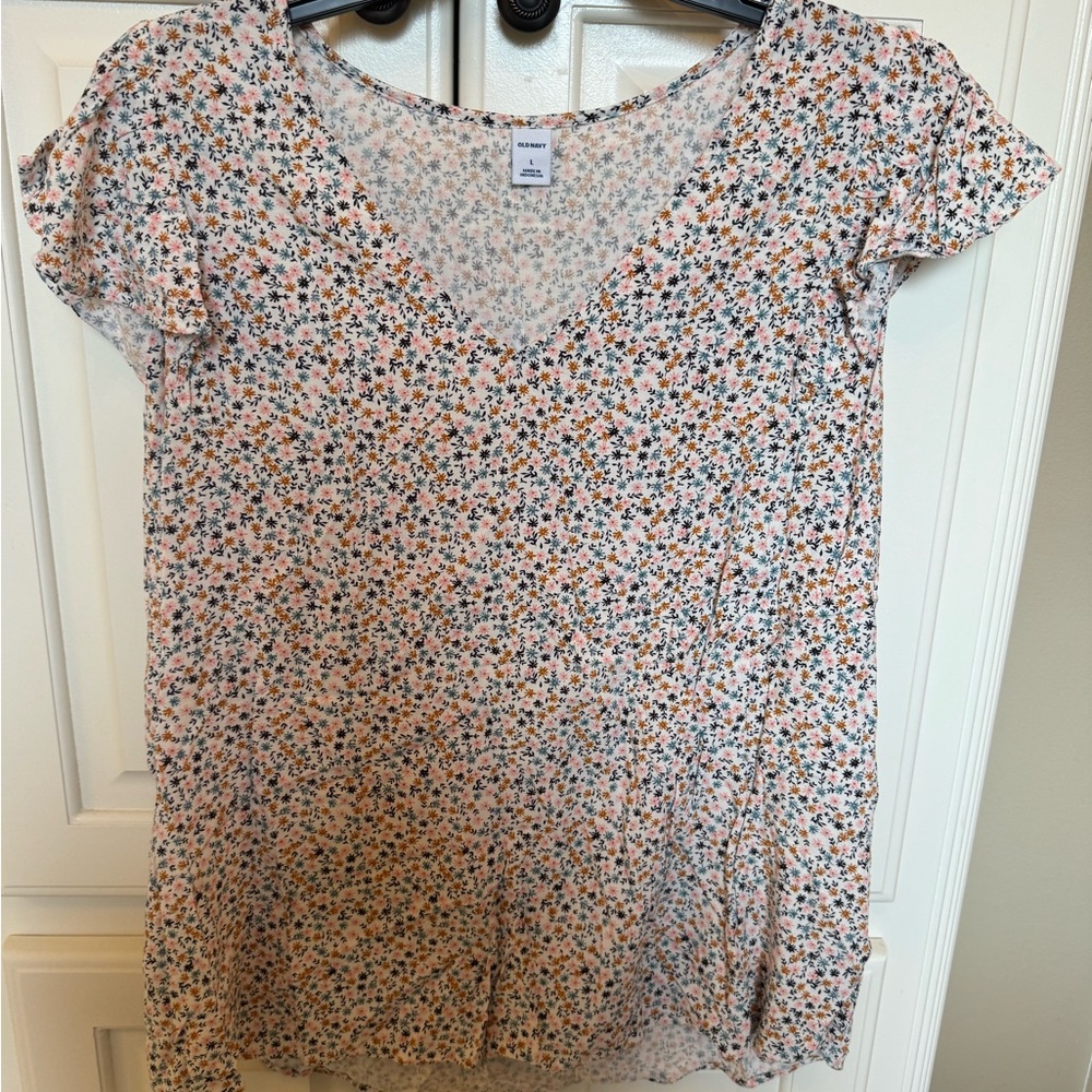 Old Navy White Cap Sleeve Relaxed Blouse